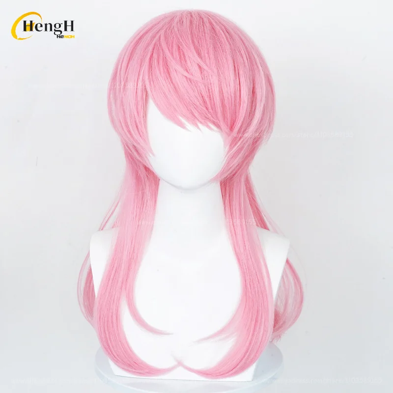 In Stock Anime Synthetic Sanzu Haruchiyo Cosplay Wig Long 56cm Pink Wig And Ear Clips Heat Resistant Fiber Hair RWig + A Wig Cap