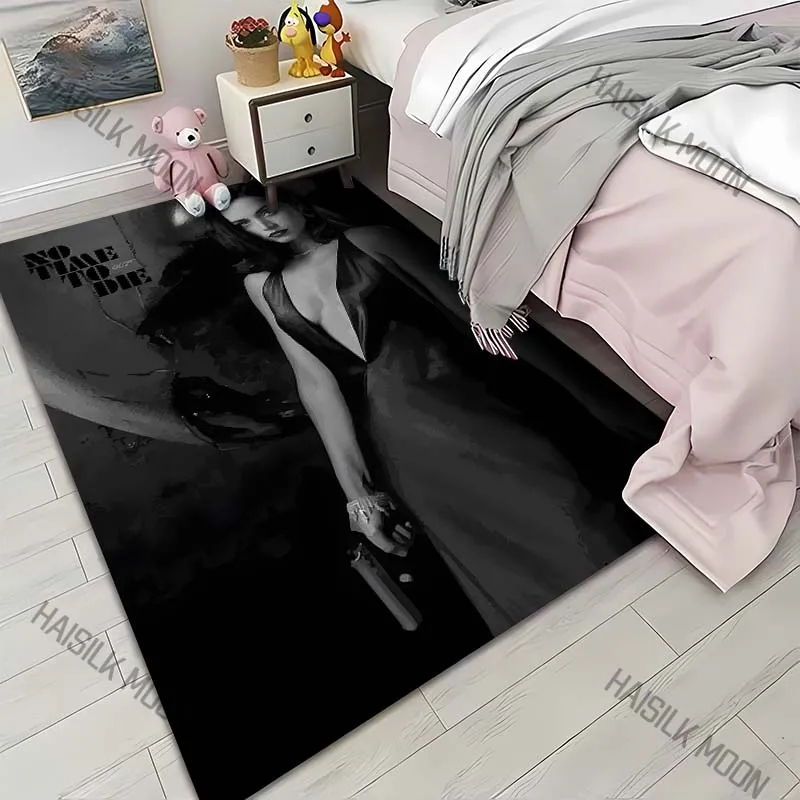 1PC Woman with Pistol Black Dress Print Carpet for Living Room Bedroom Sofa Home Decor Rus Non-slip Floor Mat Luxury Gift