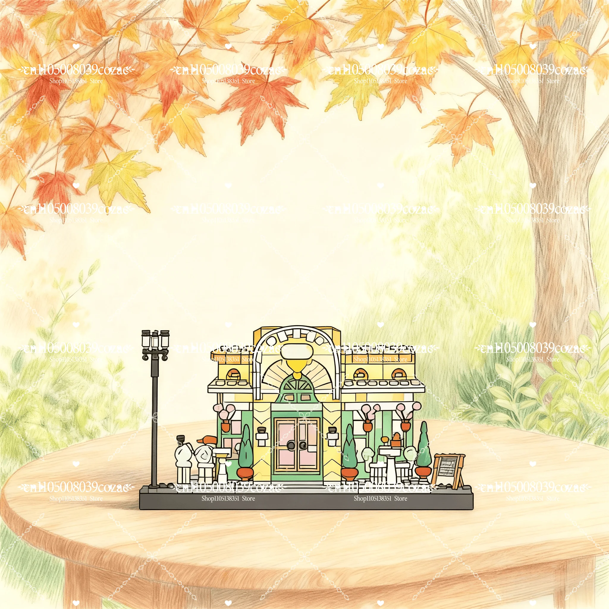 

MOC 1101 шт., французский кофейный магазин, строительные блоки для взрослых, коллекционный декор для дома и офиса, конструкция