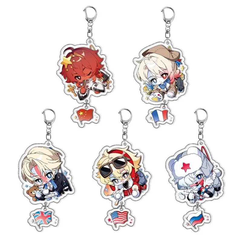 Countryhumans COSPLAY Anime Keychain With Pendant For China France United Kingdom United States Russia