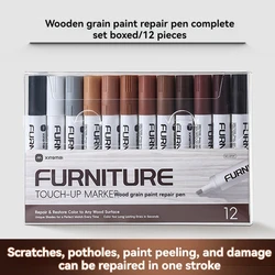 21/17/6Pcs Furniture Touch Up Kit Markers Filler Sticks Wood Composite Grain Paint Repair Pen Scratches Restore Scratch Patch