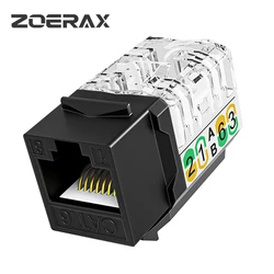 ZoeRax RJ45 Cat6 Keystone Jacks Slim Profile 1/10/30-Pack, 90-Degree Ethernet Punch Down Keystone Jack Adapter