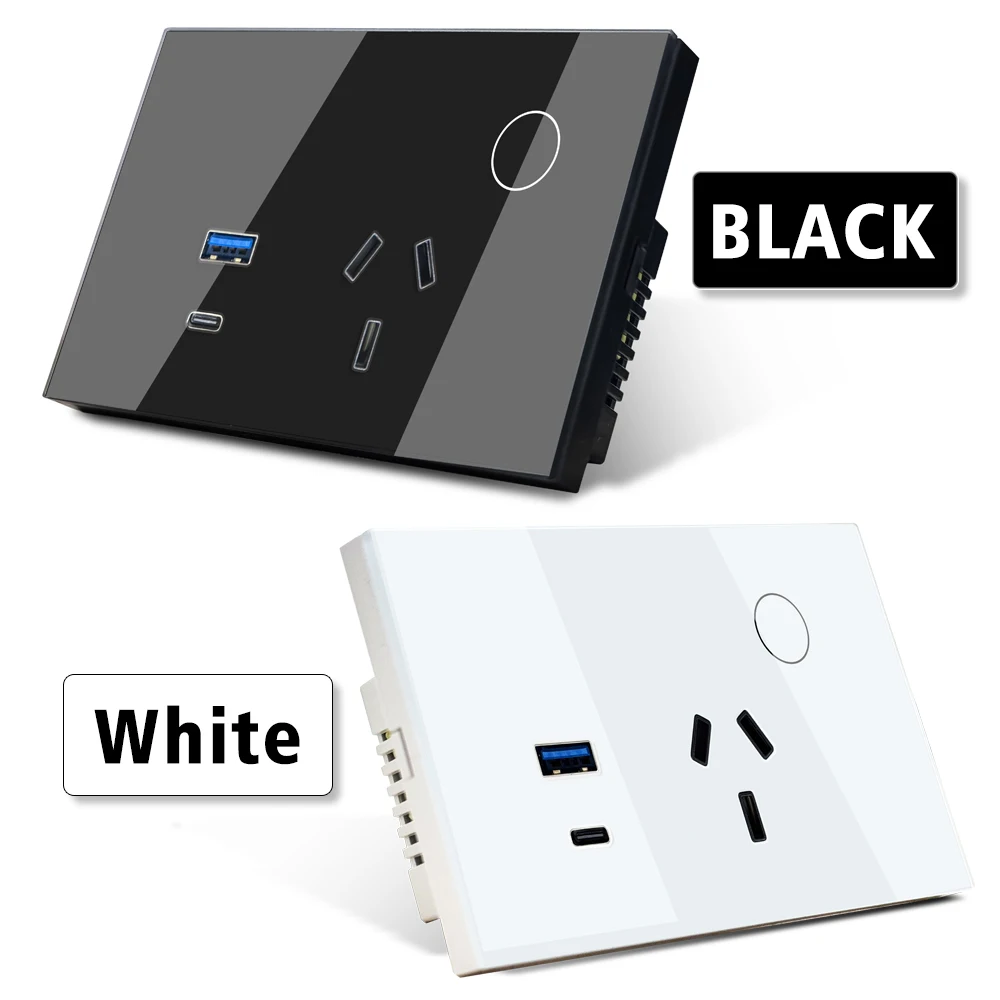 LiwoKit AU Tuya Wifi مقبس الحائط الذكية WIFI التوصيل USB TYPE-C PD 30 واط الأرجنتين منفذ الطاقة اللمس عن بعد بواسطة Alexa Google Home