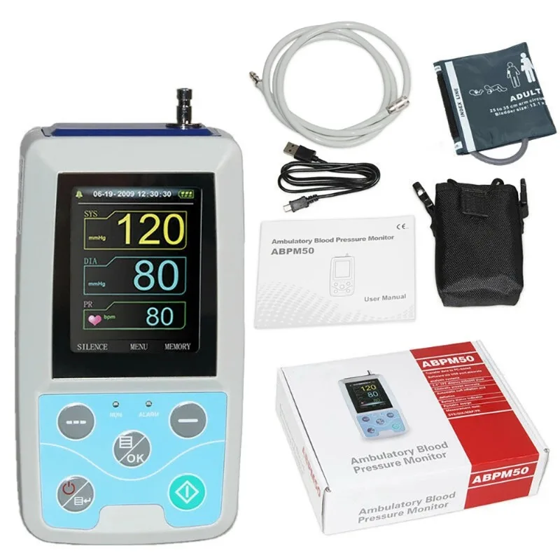 CONTEC ABPM50 24-godzinny ambulatorowy monitor ciśnienia krwi Holter ABPM Holter Monitor BP Darmowe oprogramowanie