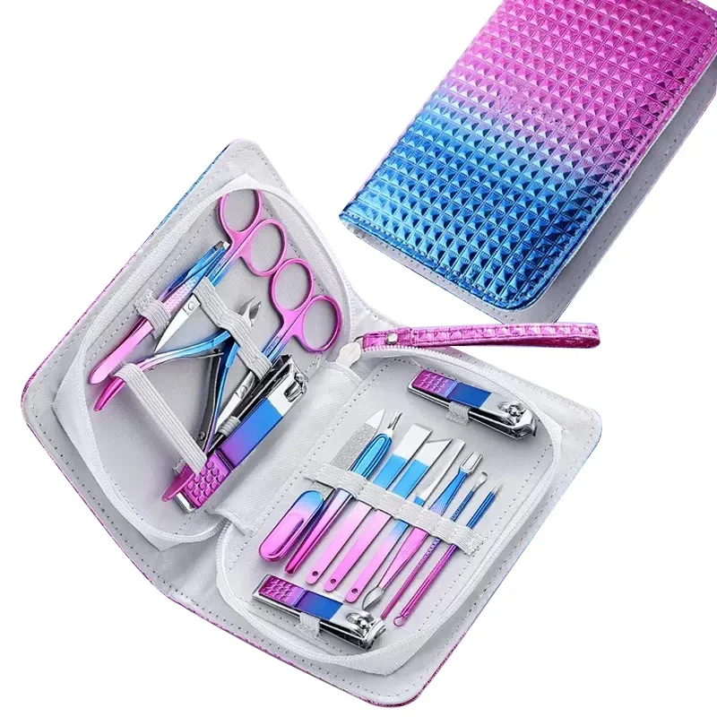 CMGF Professional Manicure Set Stainless Steel High Quality Nail Clippers Nail Art Kit With Travel Case Beauty Makeup Tools