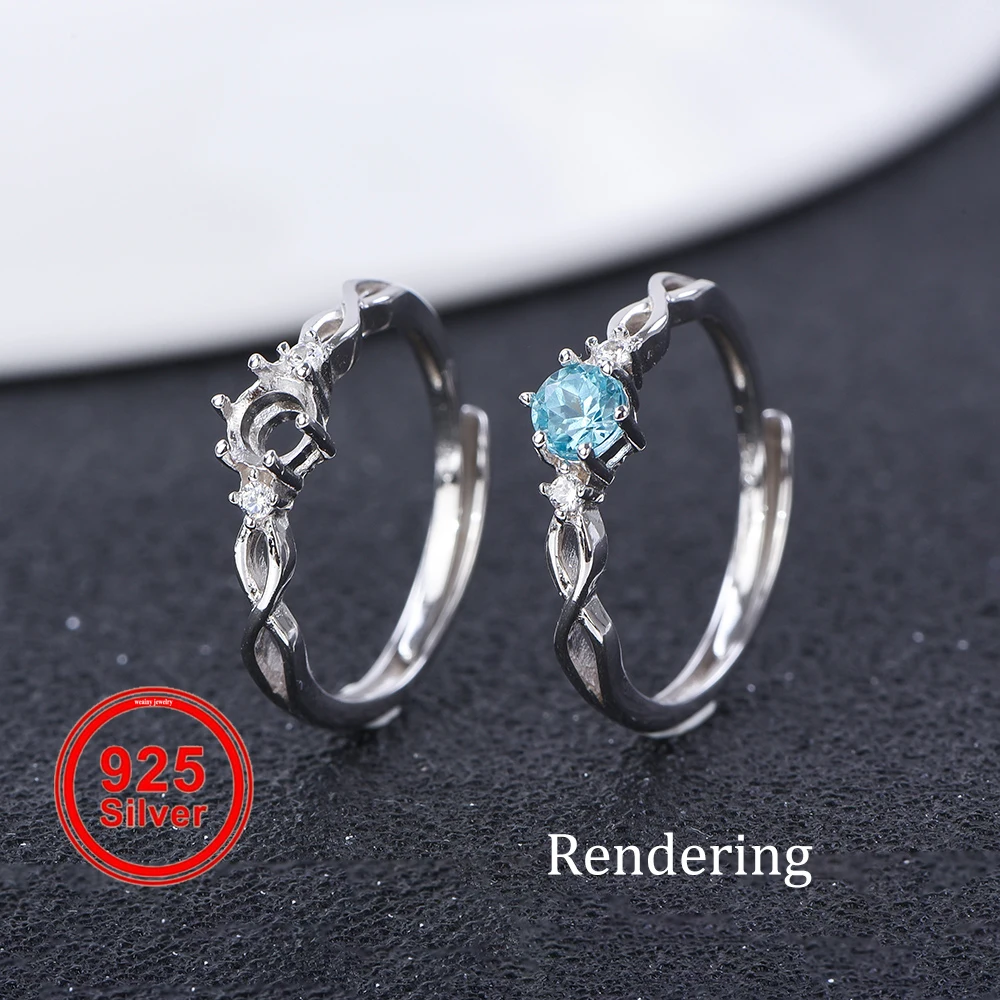 

4mm Simple Ring Setting, S925 Sterling Silver Material, Suitable for Handmade DIY Women's Jewelry