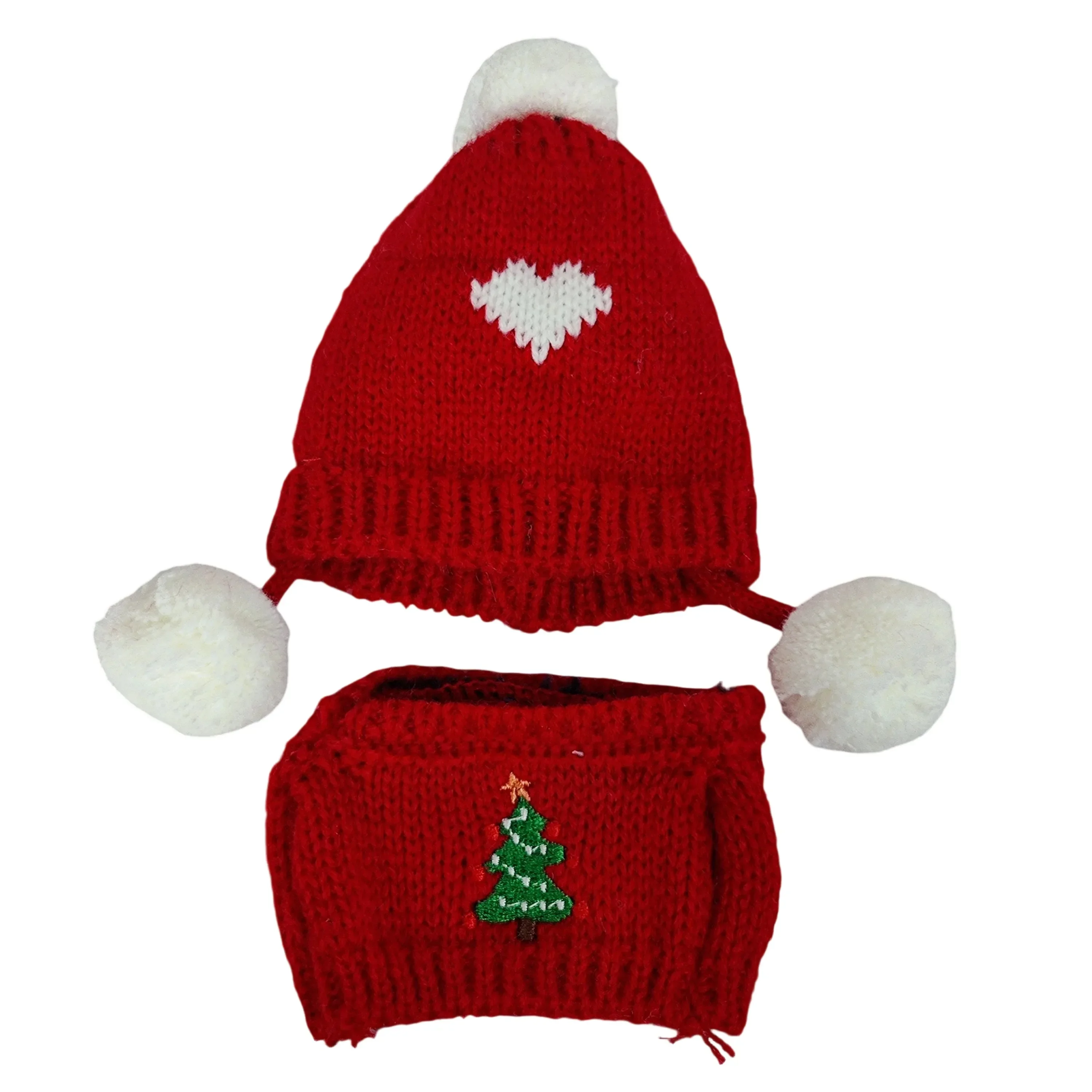 Labubu 인형을위한 크리스마스 복장 빨간 크로 셰 뜨개질 모자 드레스 빨간 안경 핑크 카메라 산타 모자 진저 브레드 스웨터 인형 장식