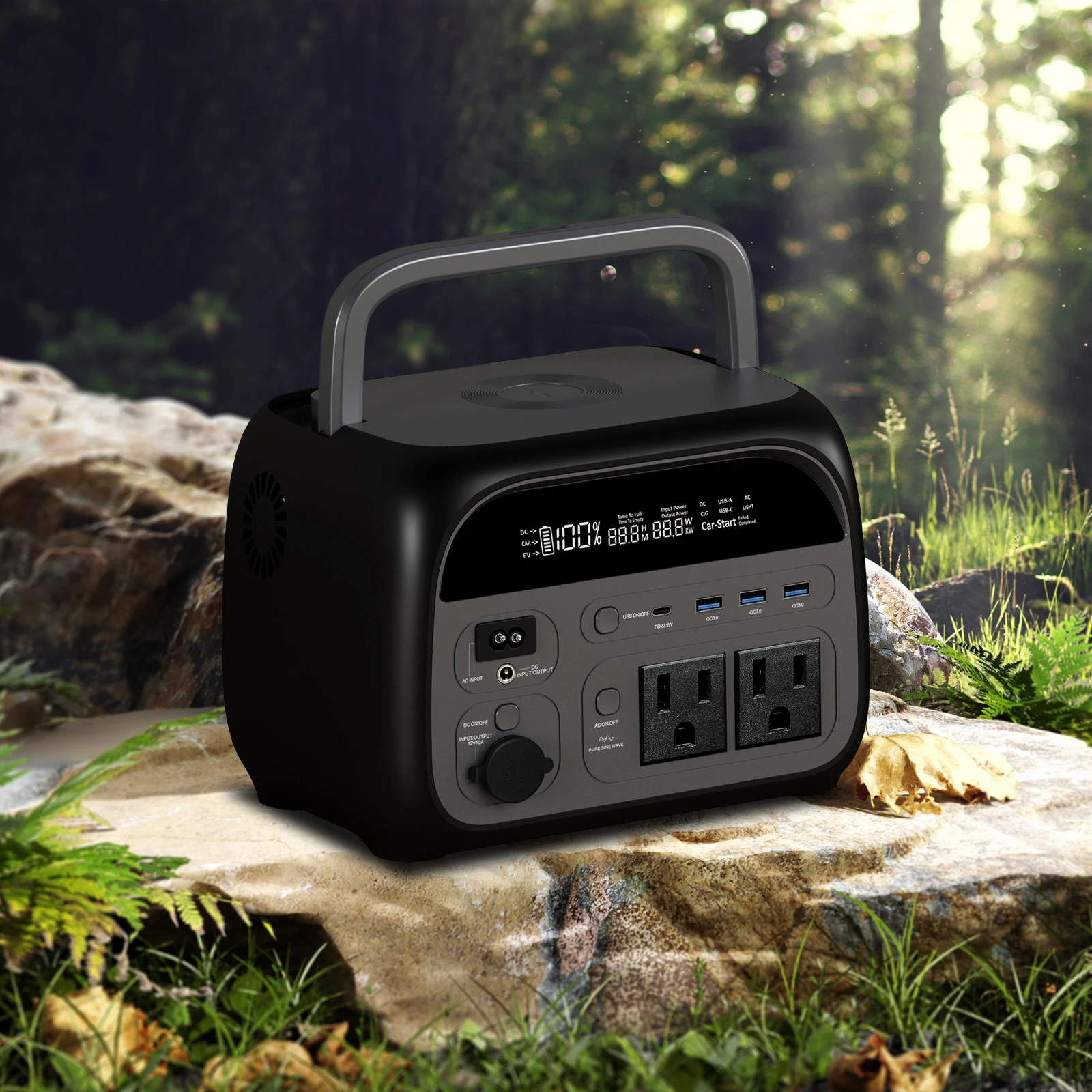 CTOLITY AP400 500 W Solargenerator Tragbares Kraftwerk 345 Wh LiFePO4-Batterie 110 V 220 V AC-Ausgang Zuhause Camping Reisen Wohnmobile