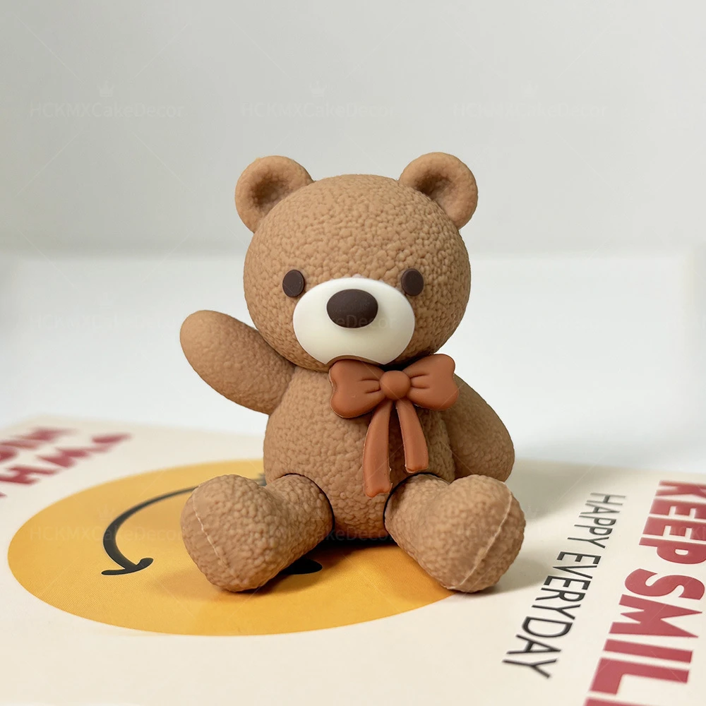 Cute bow tie Bear Cake Topper Bear Cake Decorations for Party Favors Baby Shower Birthday Cake Decorations  Favorite Gift Party