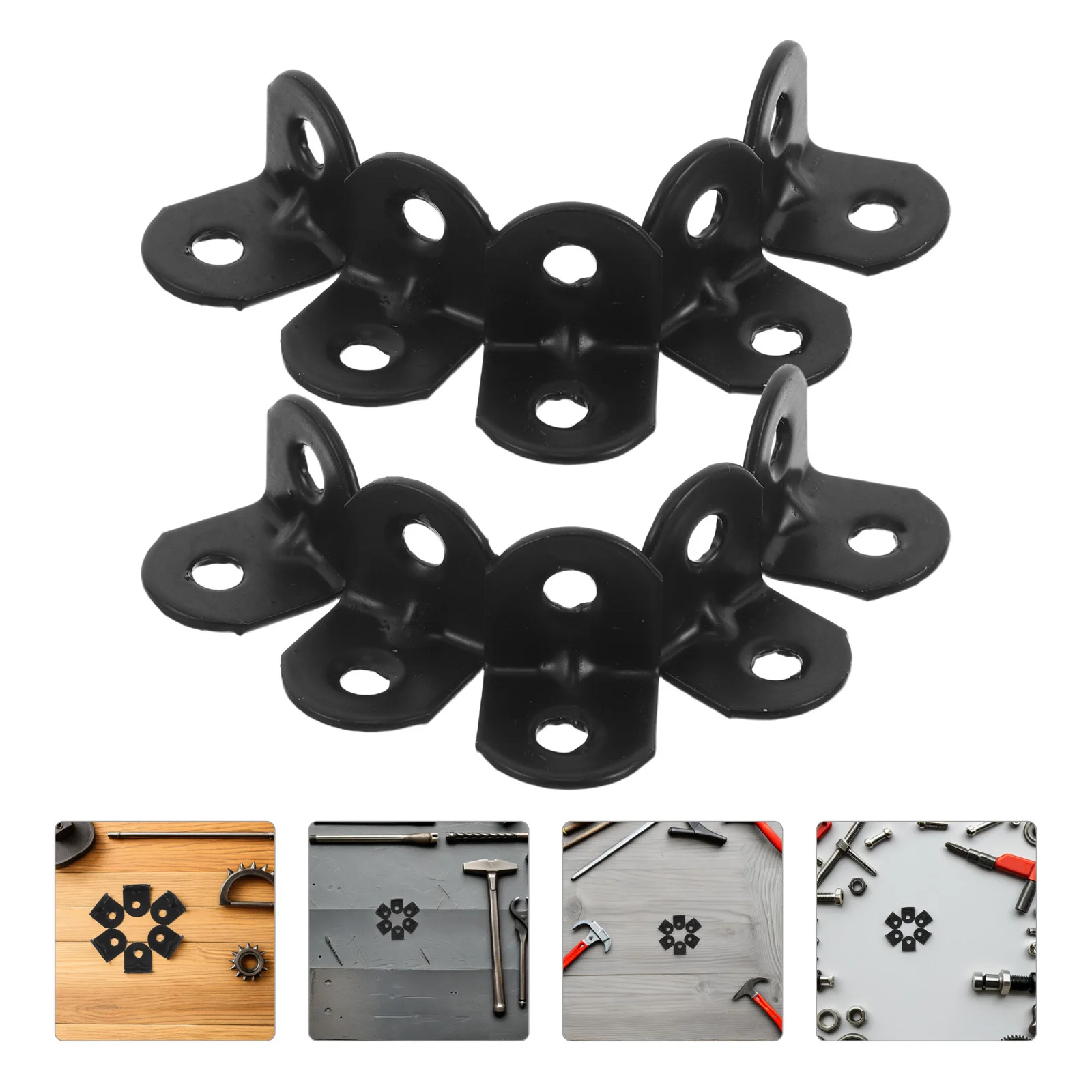 

100Pcs Black Metal L Bracket Corner Brace Heavy Duty Right Angle Shelf Support Iron Connector for Wall Mounted Wood Shelves