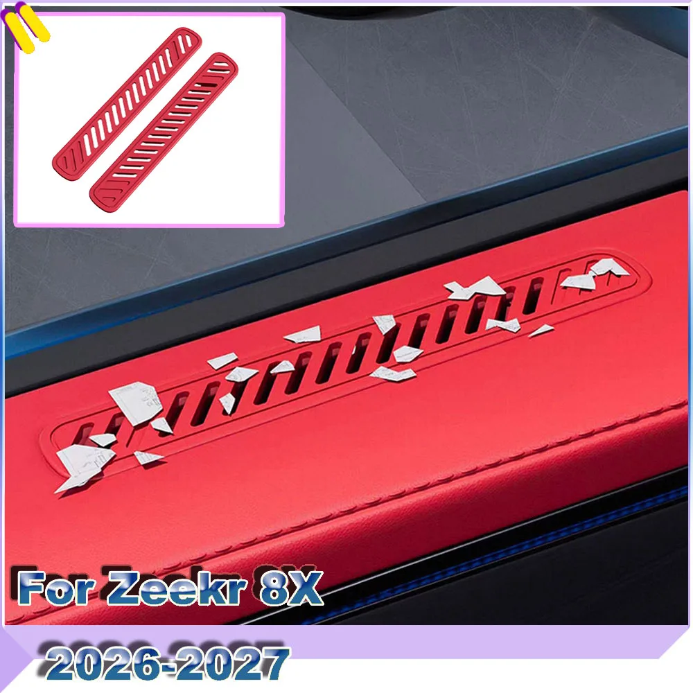 For Zeekr 8X 2026-2027 Car Door Upper Vent Protection Guard Snap‑on Silicone Anti‑Clog Air Outlet Cover Interior Accessories