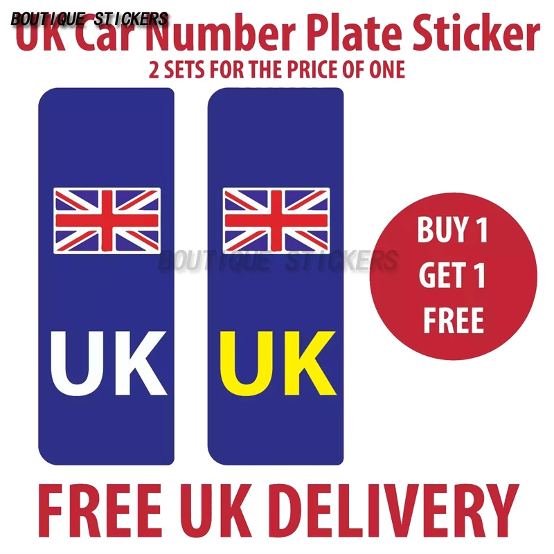 

UK Car Number Plate Sticker. Lorrys, Caravan - UK, Union Jack, EU, Europe