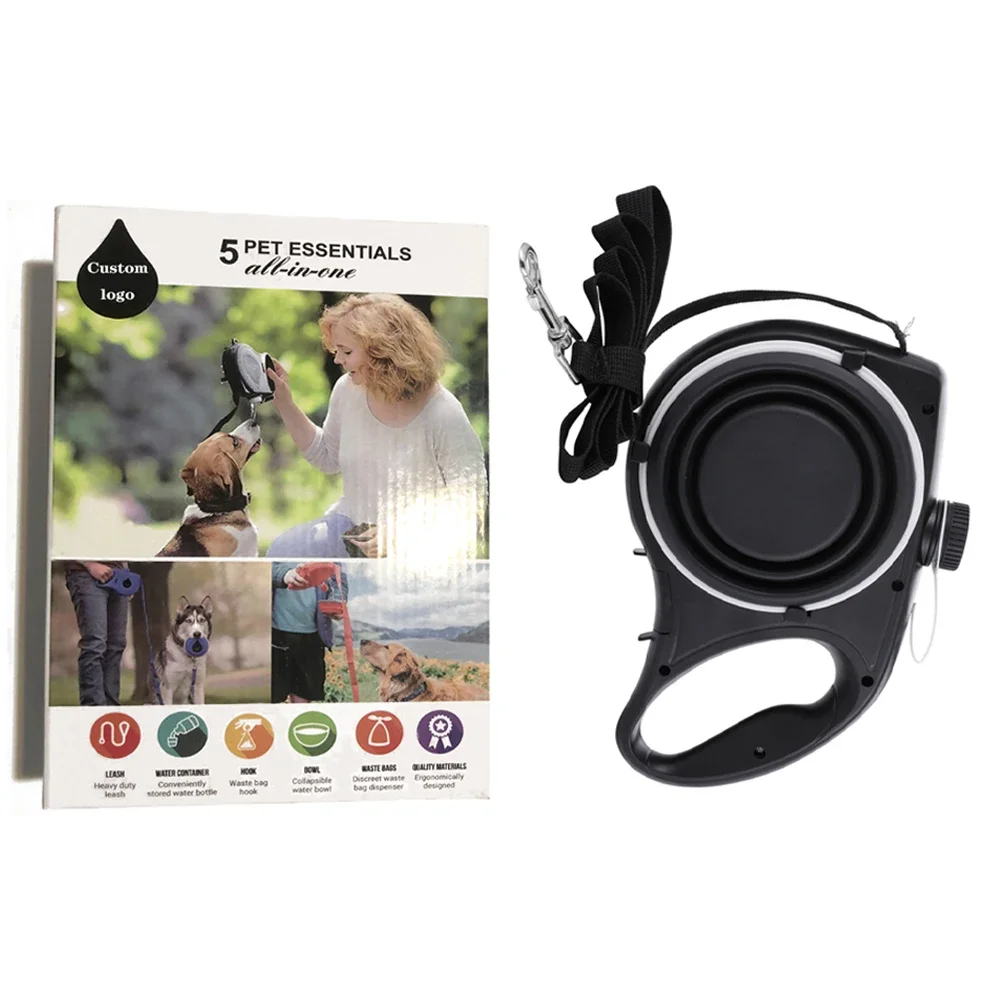 Manufacturer Reflective Adjustable Pet Collars Nylon Rope Dog Leash Pet Drink Water Feeder With Trash Bag