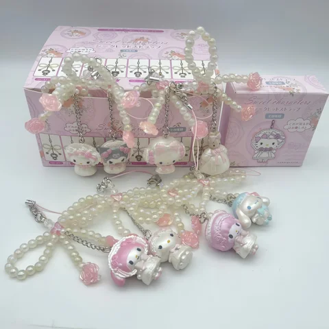New In Stock Cute Kitty Cat Pearl Jewelry Pendant Blind Box University KT Cats Phone Case Hanging Decoration Surprise Fans Gifts