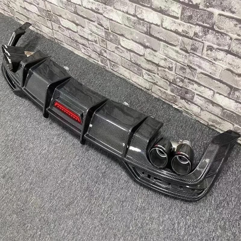 OEM Style Dry Carbon Fiber Diffuser Rear Bumper with Led Light for Audi A5 S5 B8 B8.5 B9 B9.5