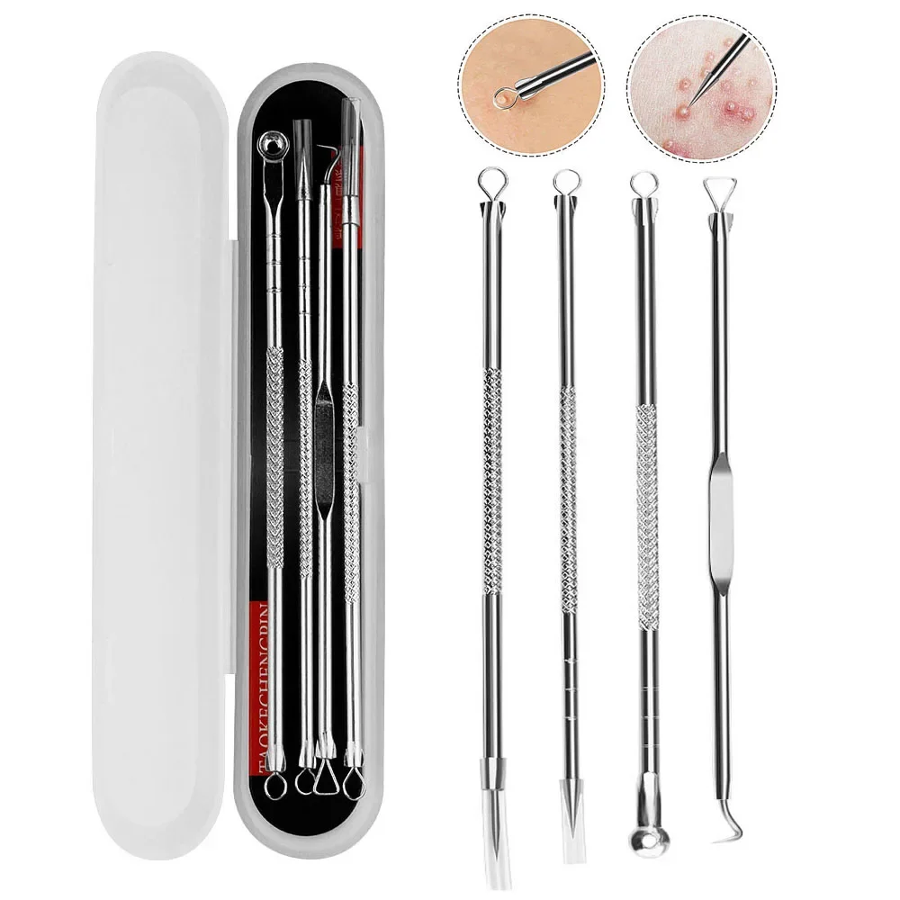 4/8PCS Akne Mitesser Komedonen Schwarz Spot Pickel Makel Entferner Hautpflege Frauen Schönheit Akne Behandlung Poren Reiniger nadel Haken