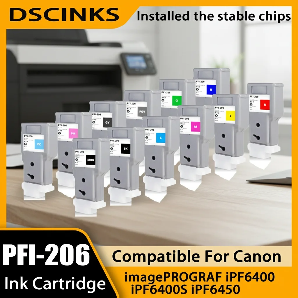 

PFI-206 Remanufactured Ink Tank Replacement For PFI206 Ink Cartridge For Canon imagePROGRAF iPF6400 iPF6400S iPF6450 Printer