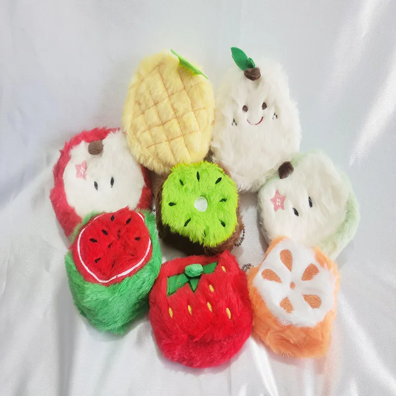 Kawaii Mini Fruit Plush Coin Purse Apple Girl Cute Plush Coin Purse Pear Key Storage Bag Kids Holiday Party Gifts