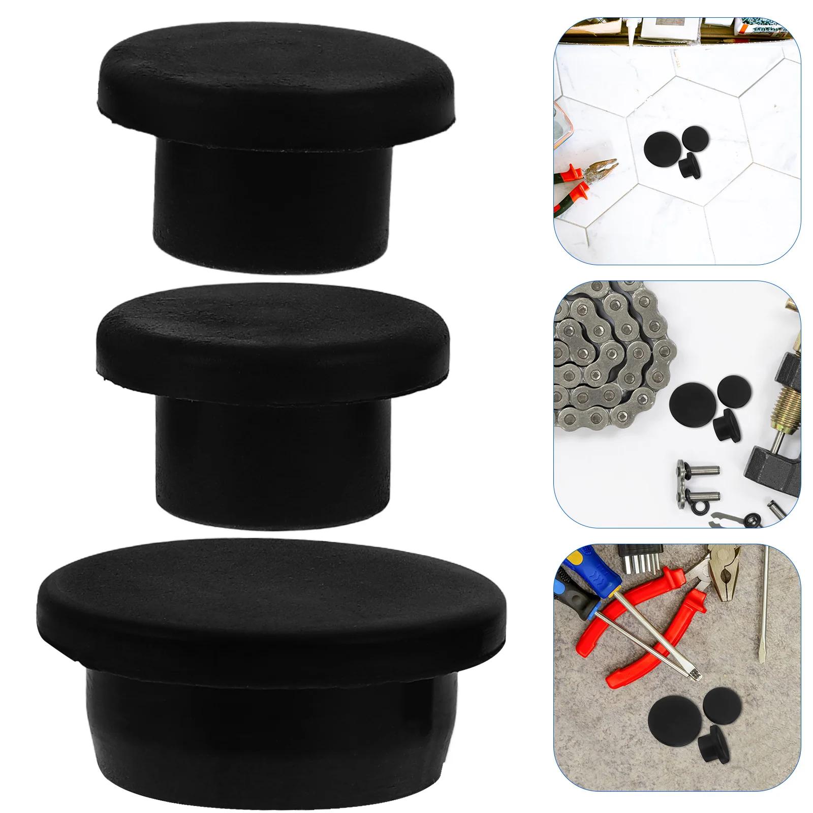 3 Pcs Rubber Stopper Tailgates Plugs Automotive Replacement Car Exterior Accessories Hole