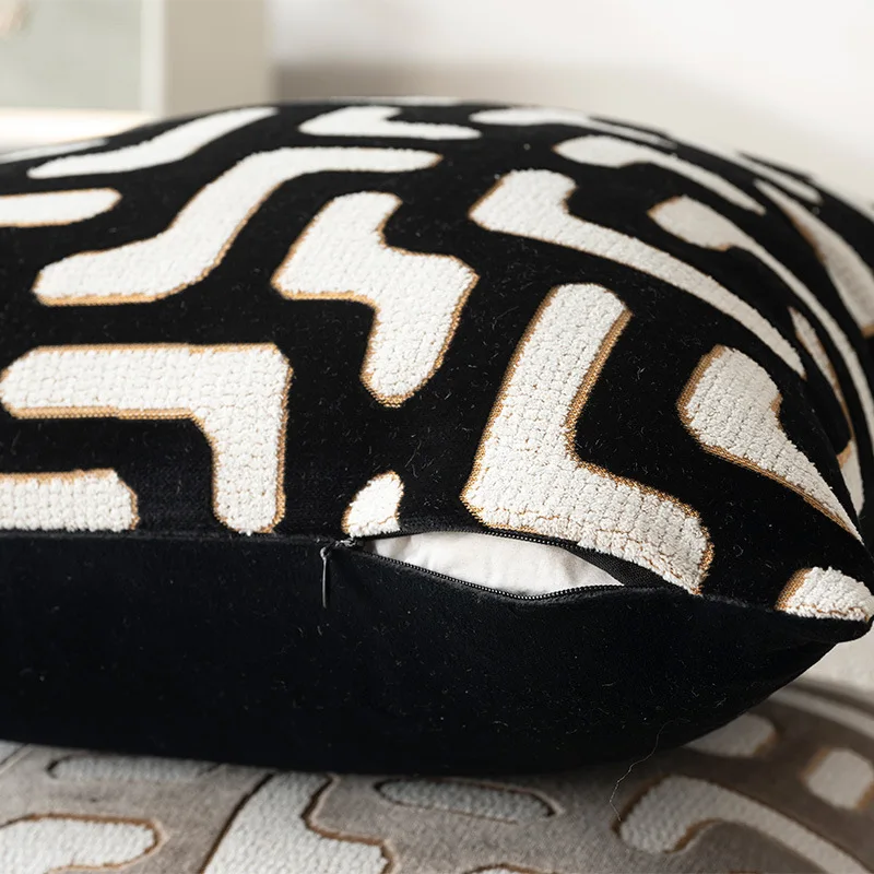 New Fashion geometric cushion cover 45*45 50*50 luxury thick soft throw pillow cover room decor pillowcase for sofa beige khaki