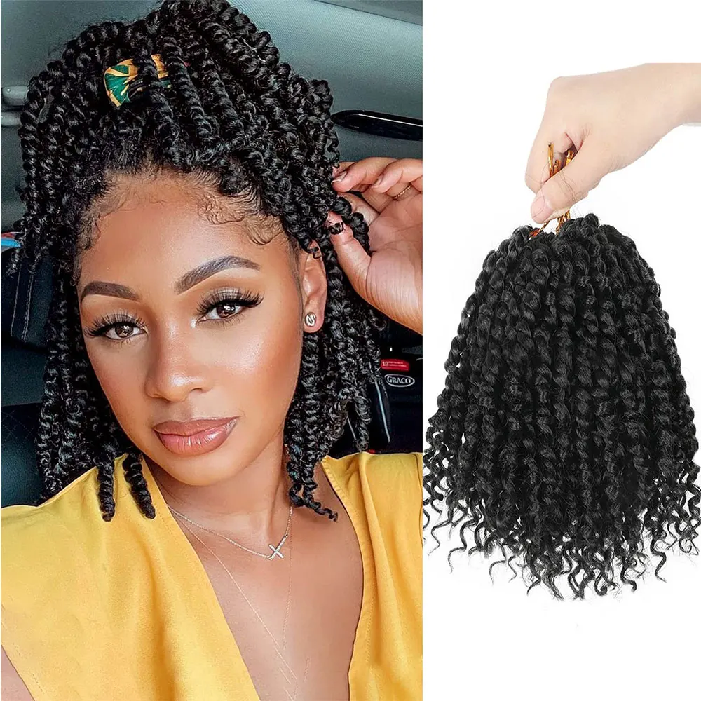 Cabelo sintético de crochê para mulheres negras, torção paixão, tranças pré-torcidas, deusa Bohemian Extensions, 6 ", 8", 12 ", 18"