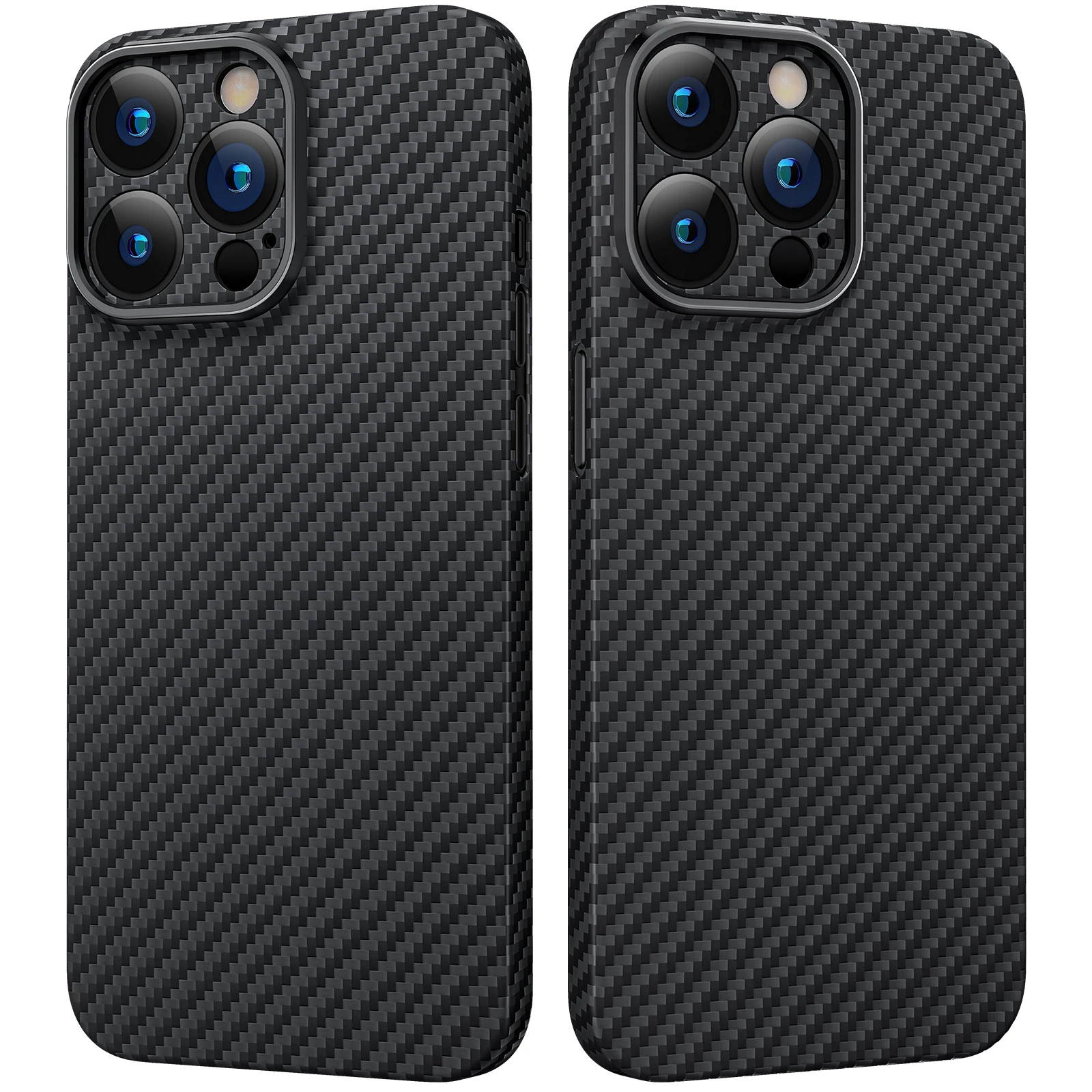 memumi Aramid Case for iPhone 15 Pro Carbon Fiber Sturdy Durable 0.5 mm Slim Fit Aramid Thin Case [Camera Full Protection]