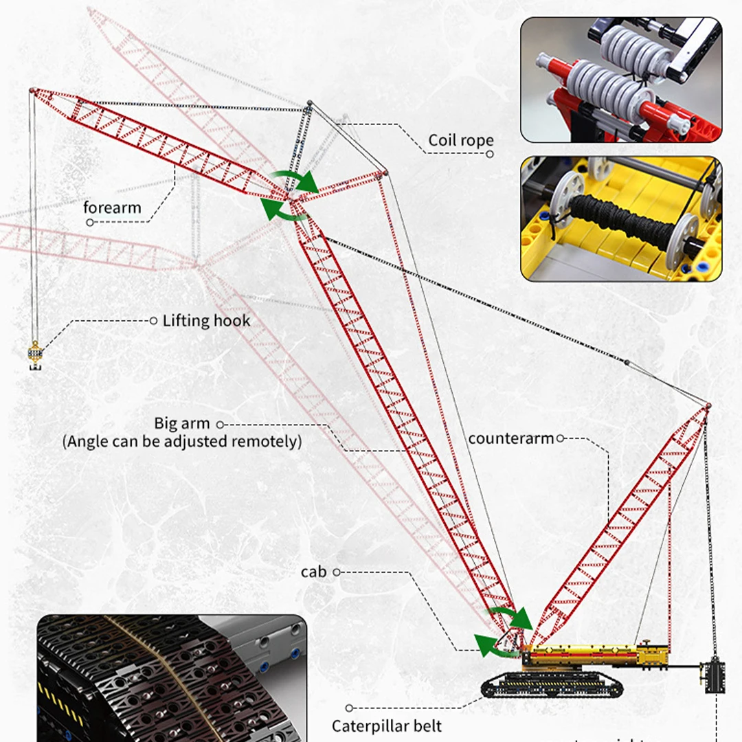 Grúa de control remoto para niños, montaje de tecnología de bloques de construcción DIY, dibujo electrónico, juguetes de alta tecnología, regalos de Navidad, 4318 piezas