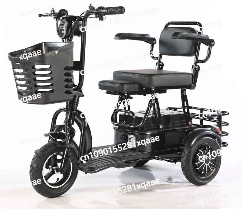 Folding Electric Three-wheel Leisure Transportation, Electric Wheelchair, Battery Car, Disabled Elderly Rear Drive