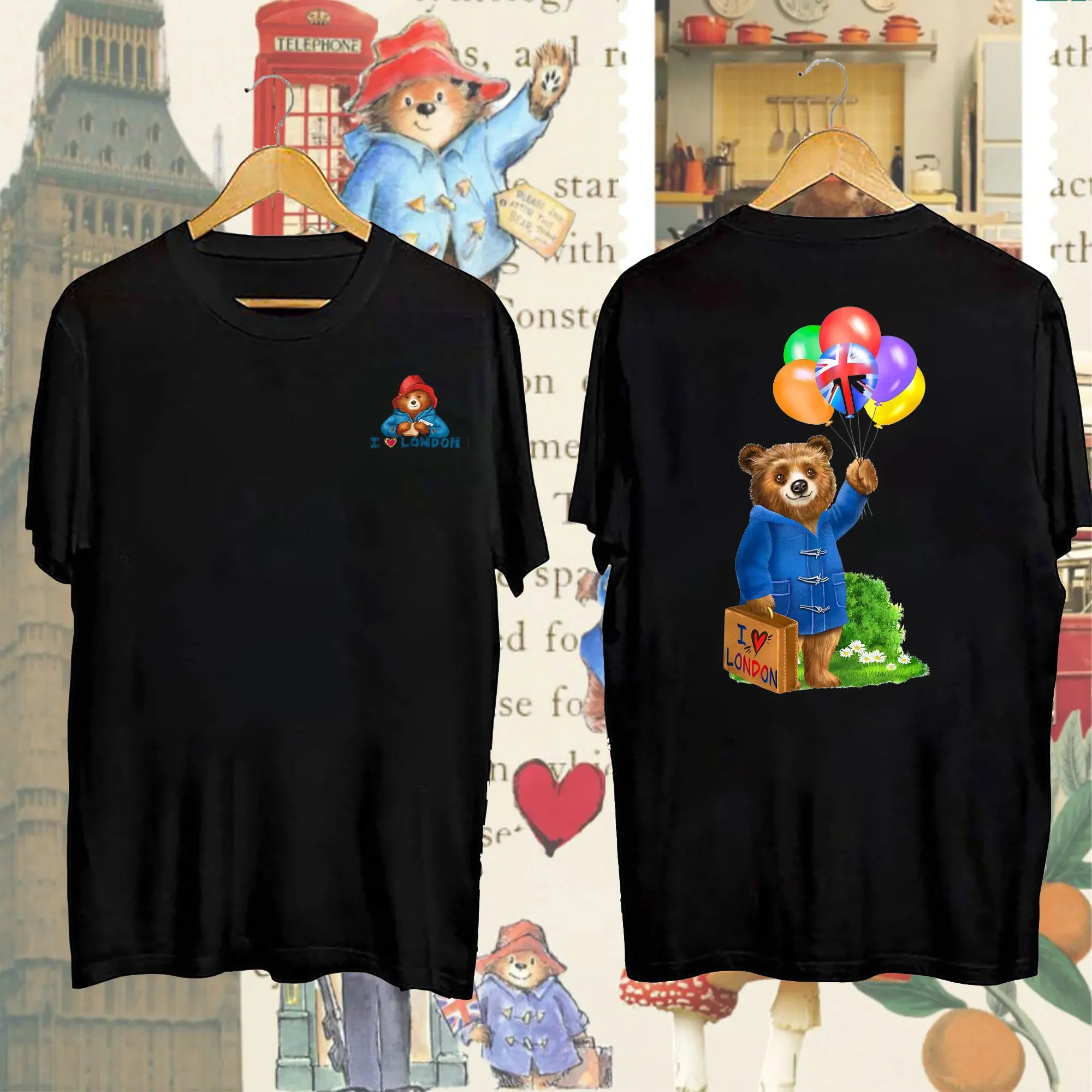 เสื้อยืดลายการ์ตูนวินเทจ Paddington Bear Marmalade for Breakfast Every and Honey on Sunday สำหรับผู้หญิง แขนสั้น สไตล์สร้างสรรค์