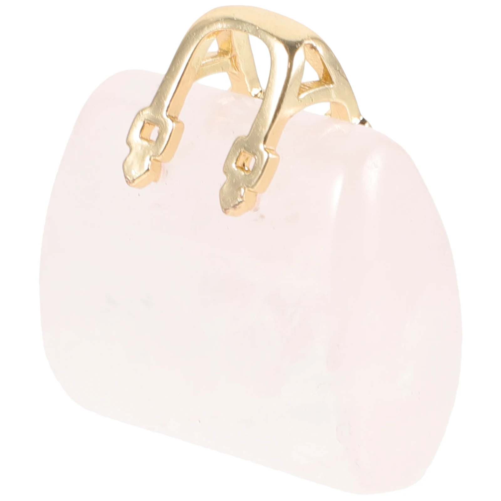 

Pink Crystal Handbag Figurine Decoration Statue Living Room Prop Office Colored Rocks Crystal Crafts Photo Ornament Home Table