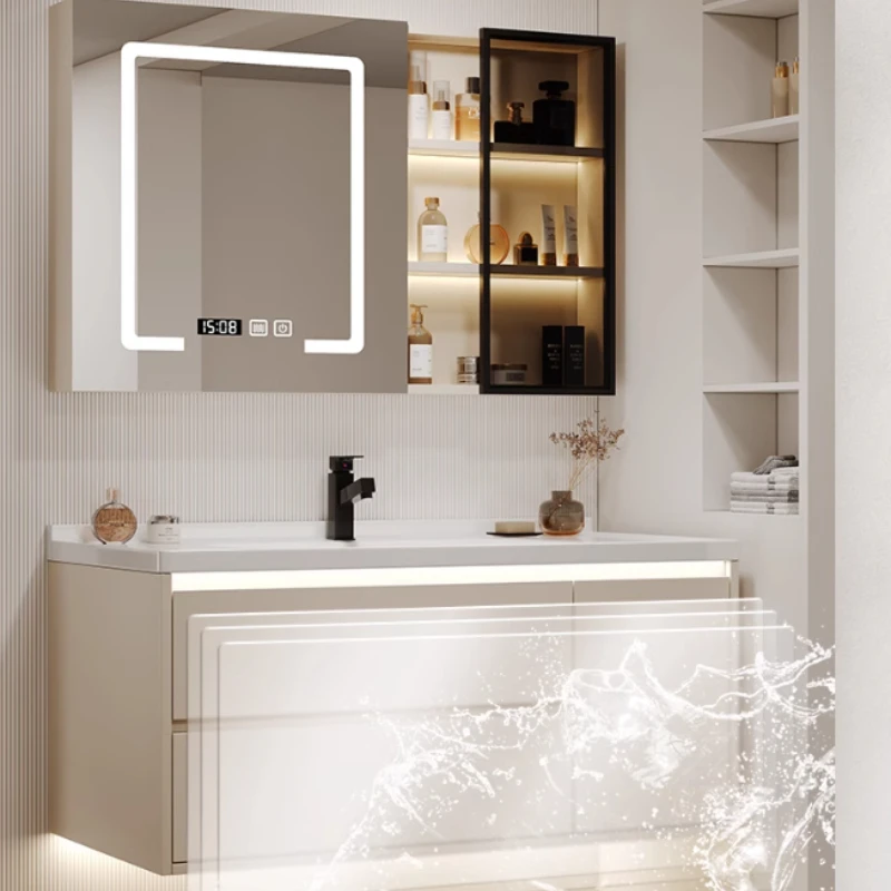 Wall Mounted Organizer Bathroom Cabinet Wooden Mirror Storage Washroom Home Bathroom Cabinet Space Saver Mobile Bagno Furniture