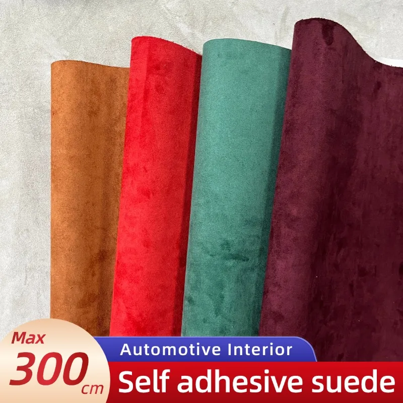 

Bright Colored Suede Fabric for Car Interior Personalized High-quality Velvet Self-adhesive Suede Patch 300x50cm Thickness 0.7mm