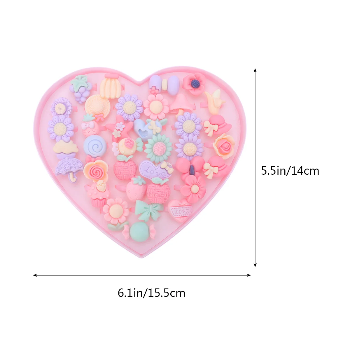 36 قطعة من حلقات زهرة الماكارون للفتيات قابلة للتعديل على شكل رسوم كرتونية تلبيس حلقات اللعب التظاهري لهدايا أعياد الميلاد وحقائب الهدايا الجيدة