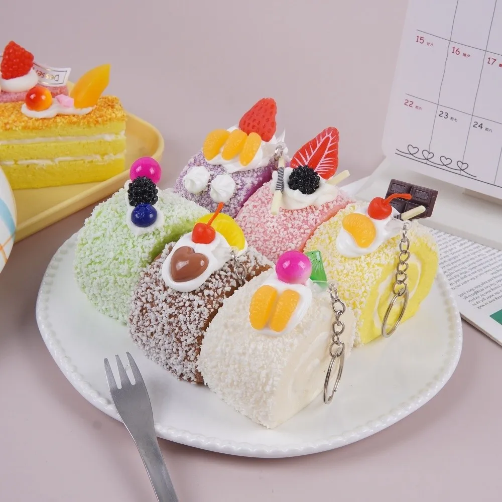 Creative Fruit Cake Roll Squeezed Super Soft Anxiety Relief Swiss Roll Squishy Comfortable Funny Realistic Food Pinch