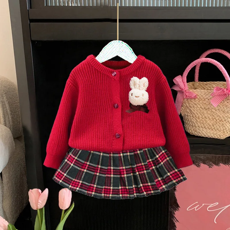 

Baby Girl Autumn and Winter Dress Children Children's Sweater Suit One-Year-Old Children Baby Clothes Autumn New Western Style