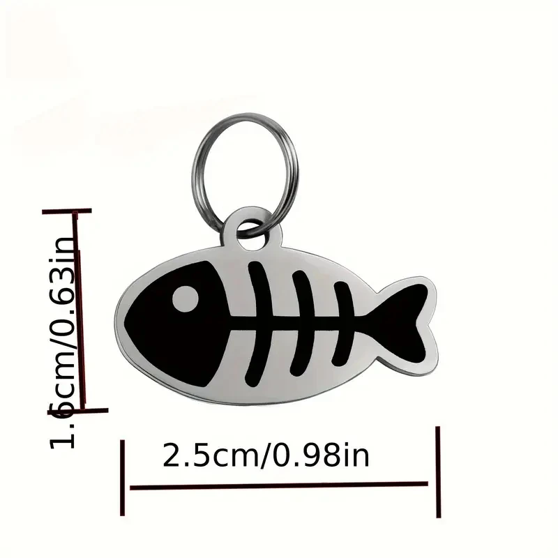 Personalized Cat Id Tags Engraved Puppy Kitten ID Name Collar Tag Fish Shaped Anti-lost Pendant Customized Kitty Nameplate Gift