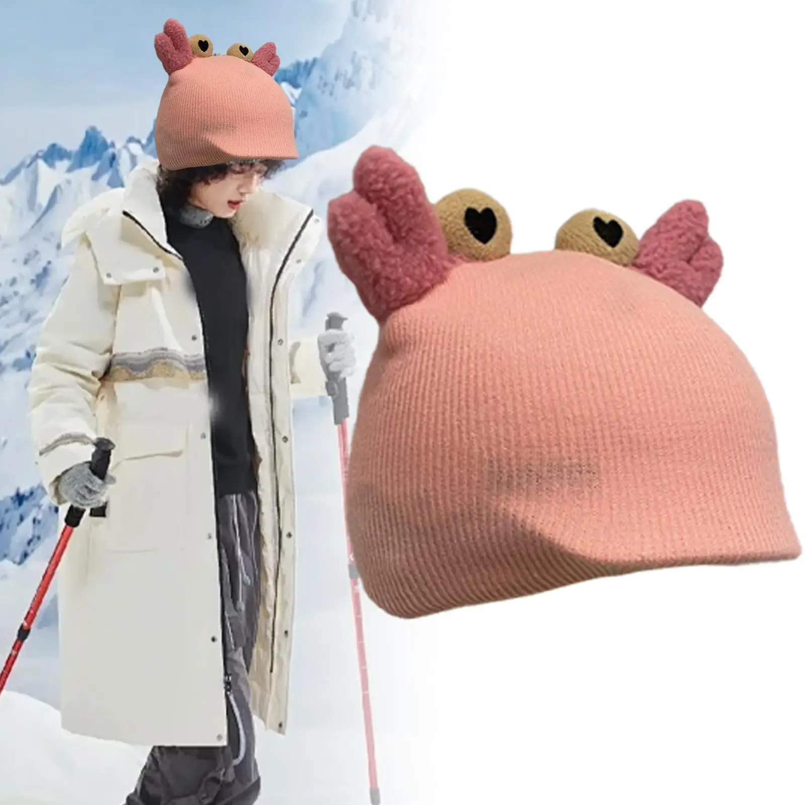 Animal Ski Helmet Cover Accessories Comfortable Warm Cute Knitted Cap for Riding Winter Sports Skiing Outdoor Activities Cycling