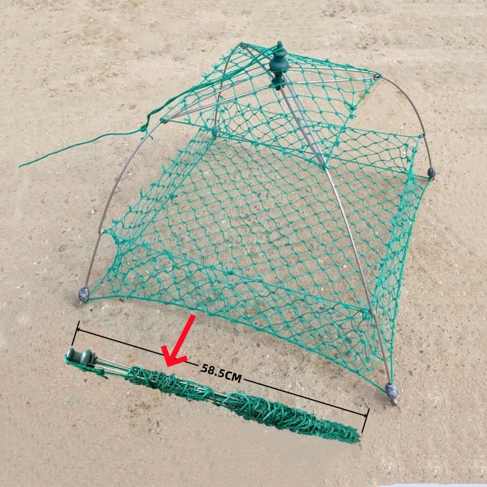 1PC Zusammenklappbare Cast Crabbing Net Fallen Netting Fishnet Design SS Cast Netze Angeln Fallen Faltbare Crabbing Net Langlebig anti UV