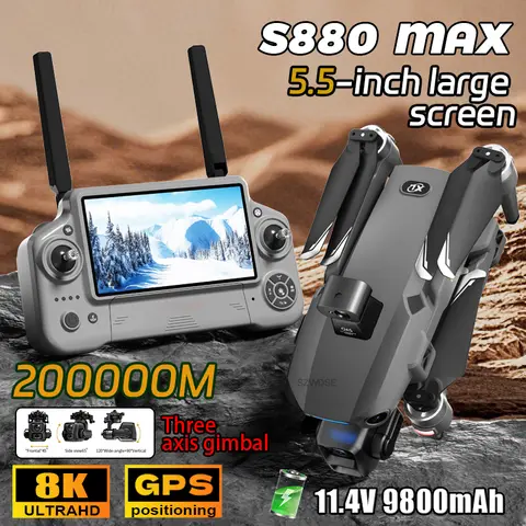 Load Bearing 800g S880 GPS Drone With 8K HD Camera 3-axis Gimbal Brushless Laser Obstacle Avoidance With Airdrop FPV RC Dron