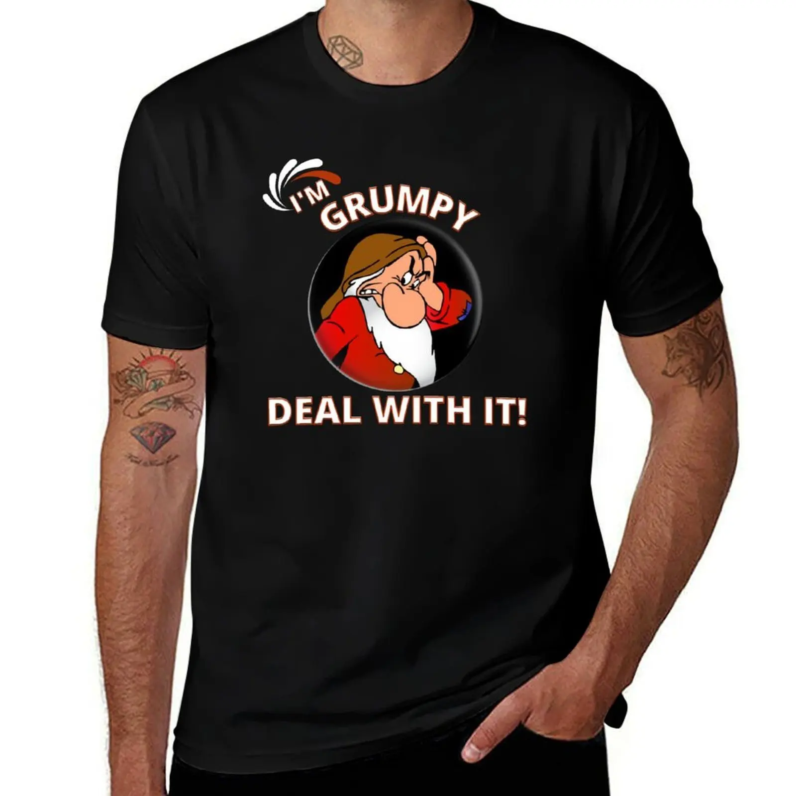 

I'M GRUMPY Deal With It T-Shirt t shirts for man graphic funny men t shirt cotton 100% T-Shirt
