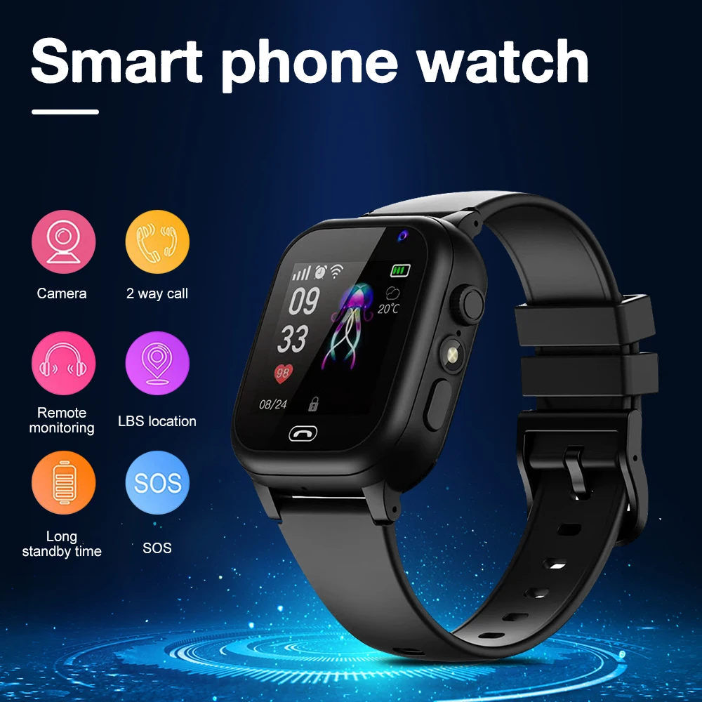 New Kids Smart Watch SOS LBS Positioning HD Security Camera 2G SIM Card Call Phone Men's Women's SmartWatch Gifts For Children