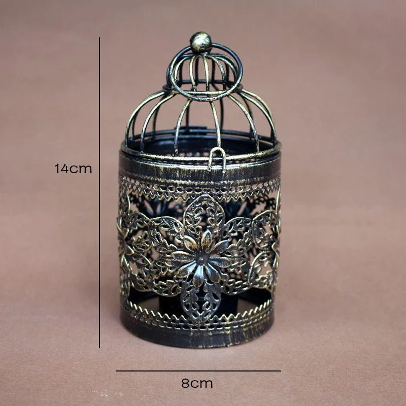 Iron Bird Cage For Indoor Ourdoor Decoration Table Centerpieces Iron Candle Holder Hanging Lantern Metal Hollow Out Birdcages