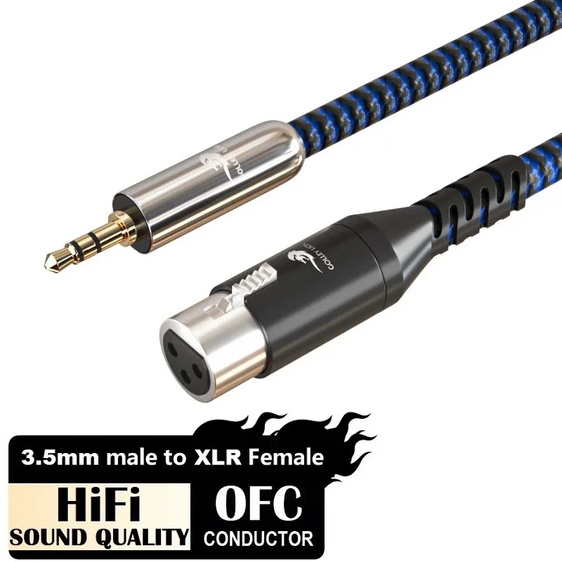 1/8 ''3.5 ミリメートルオス XLR メスマイクオーディオケーブルビデオカメラ DSLR カメラコンピュータ録画デバイス用シールドコード