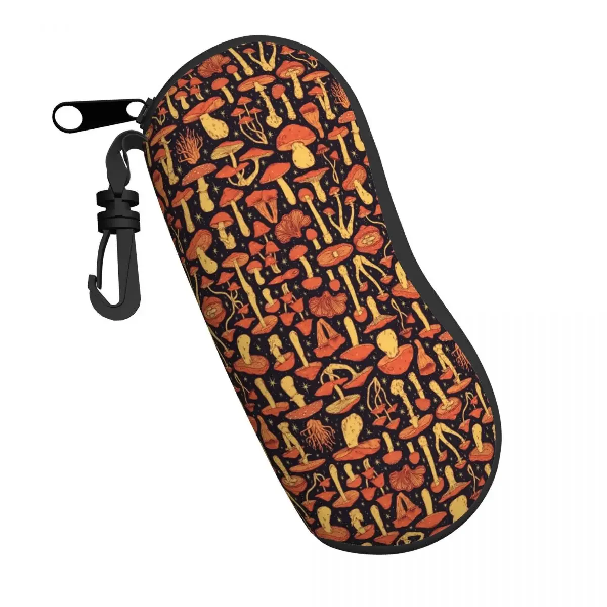 Deadly Mushrooms Orange On Black Shell Eyeglasses Case Men Women Cool Glasses Case Sunglasses Box Pouch