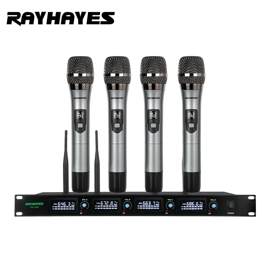 RAYHAYES RS-899 Rechargeable Wireless Microphone with Cardioid Camera Pattern Suitable for Stage Performances and Home Karaoke