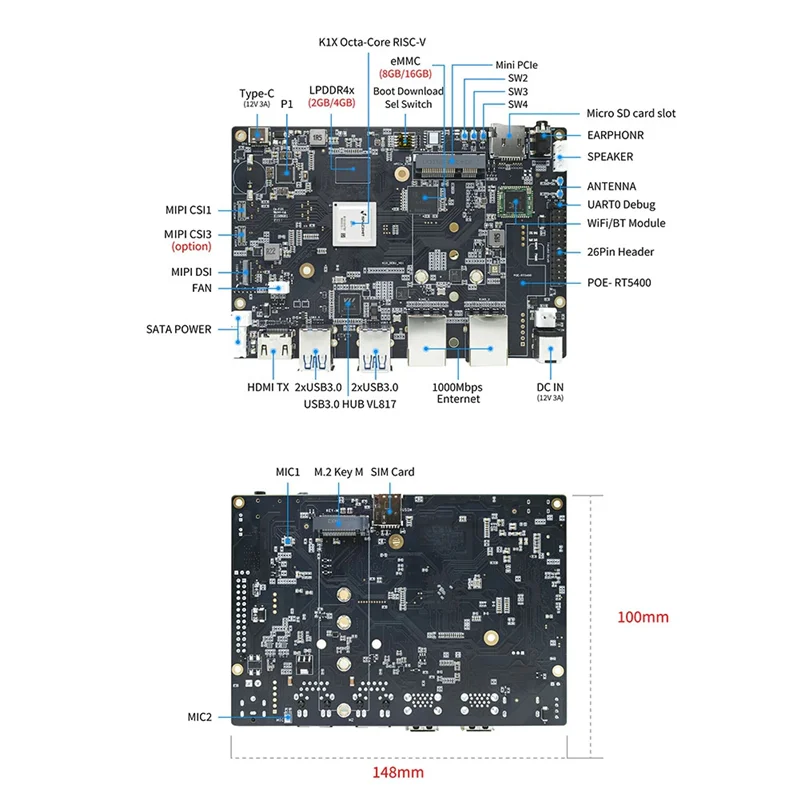 

Classy-Banana Pi BPI-F3 Spacemit K1 8-ядерный чип RISC-V 4G LPDDR4 16G EMMC 2.0 Tops AI Computing Power Development Board