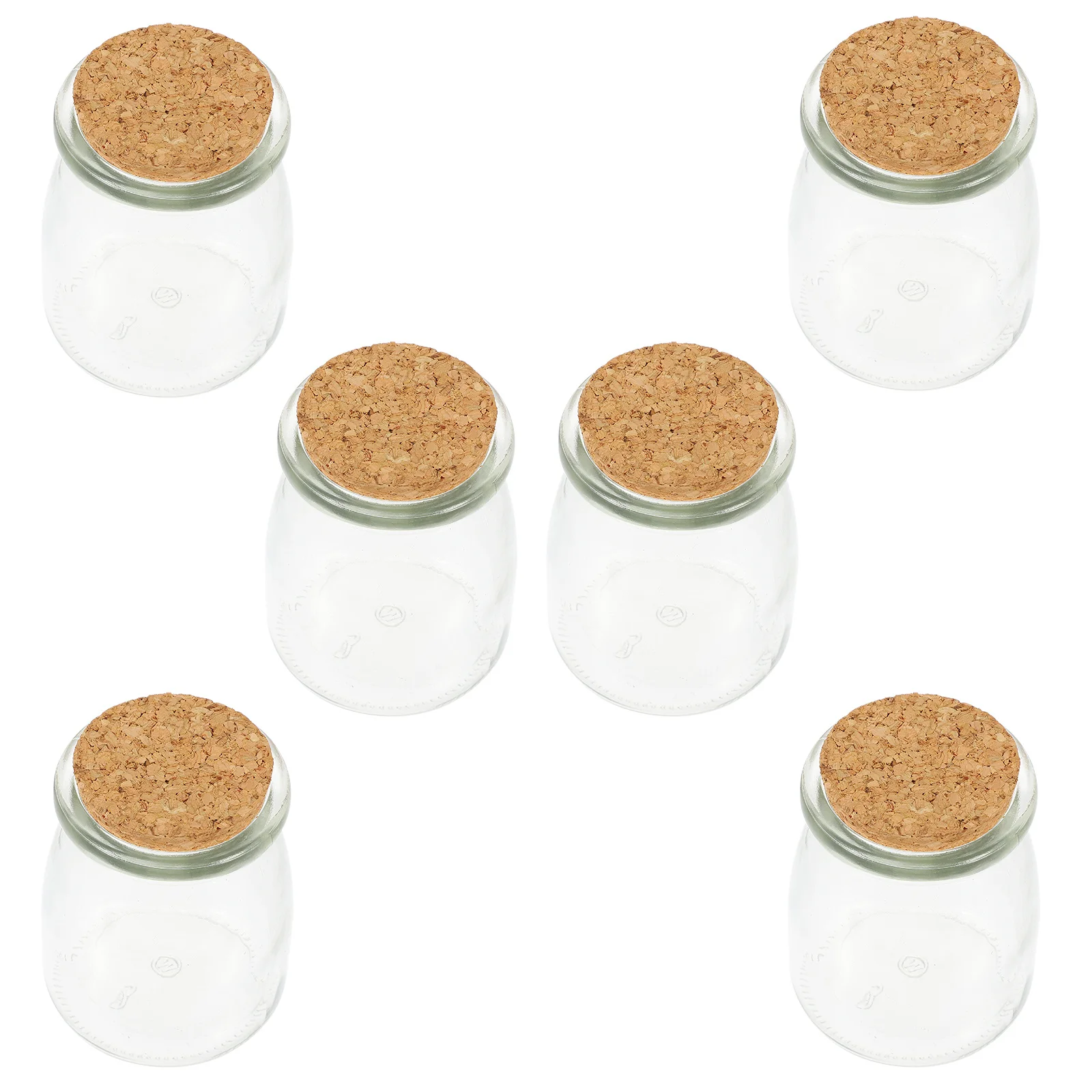 

6Sets Decorative Glass Jars Storage Bottles for Food Preservation Home Kitchen Party DIY Wedding Milk Favor Yogurt