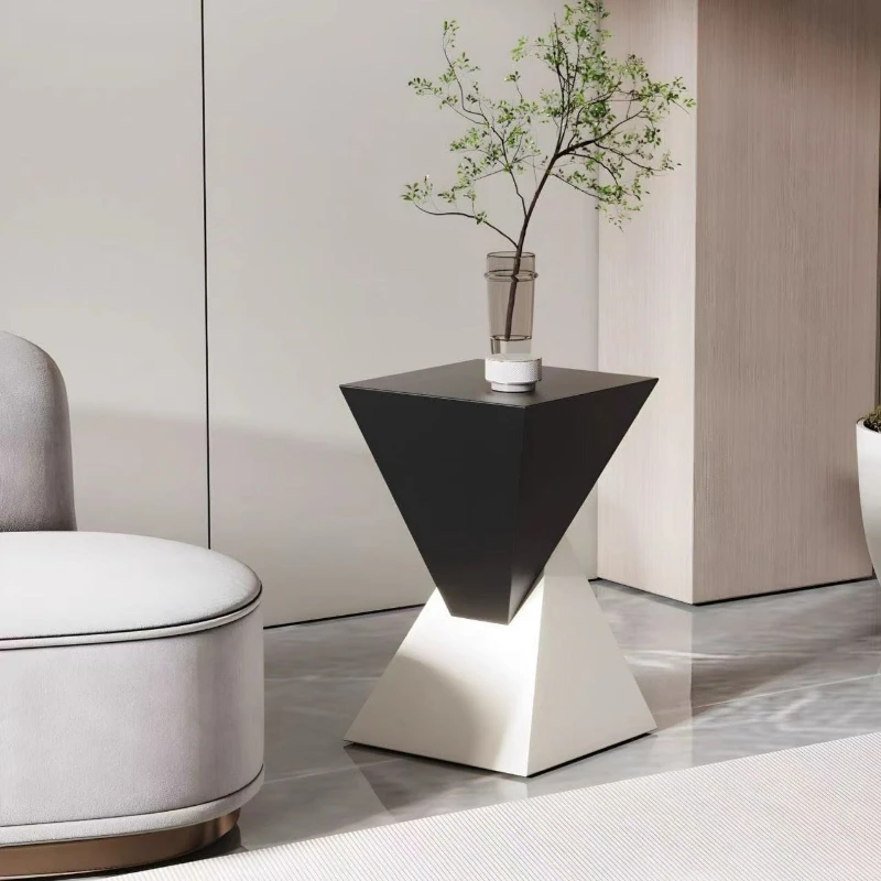 

Light luxury living room, home coffee table, modern sofa, simple modern square geometric moving side table, bedroom bedside