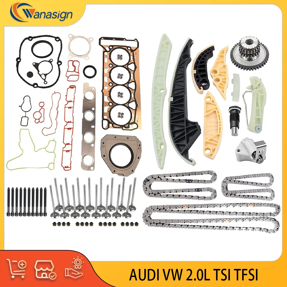 

AUTO ENGINE PARTS Timing Chain Kit Engine Valves Gasket Set For Audi A4 Q5 TT VW Jetta GTI Passat CC 2.0T CAEB CCTA 2009-2015