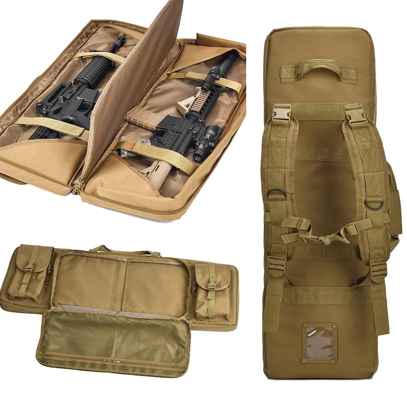 WINCENT Tactical Double Long Rifle Gun Case Bag Rifle Backpack Soft Firearm Transportation Carbine Case Lockable 35\